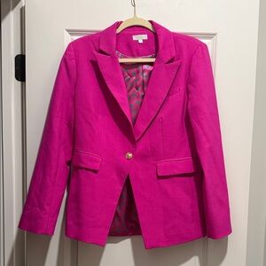 Jade Fuchsia Blazer with Polka Dot Lining